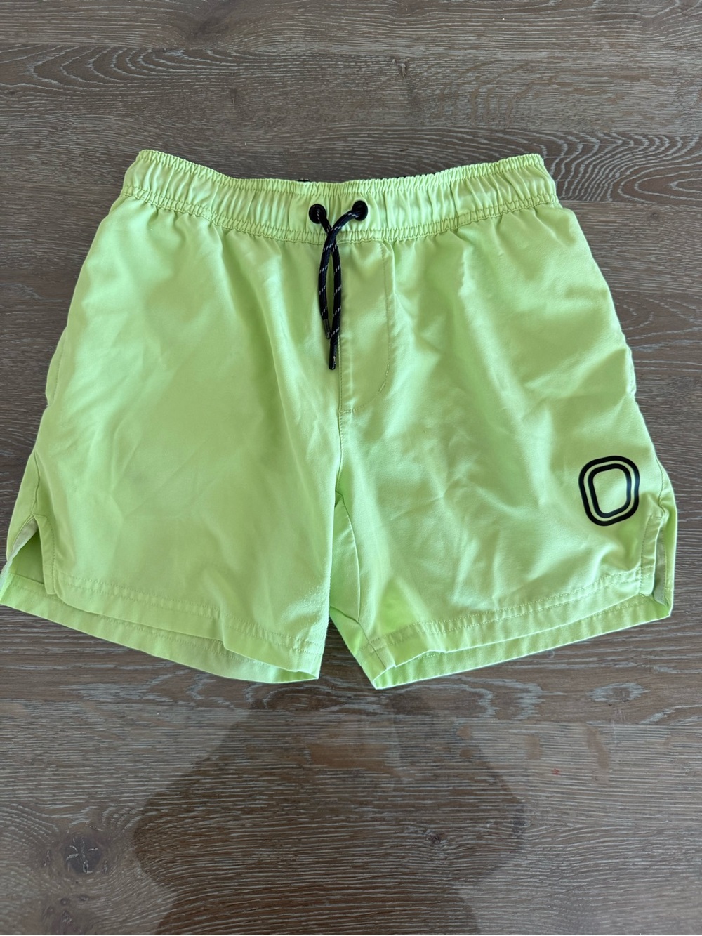 Kids Neon Lime Active Shorts with Drawstring